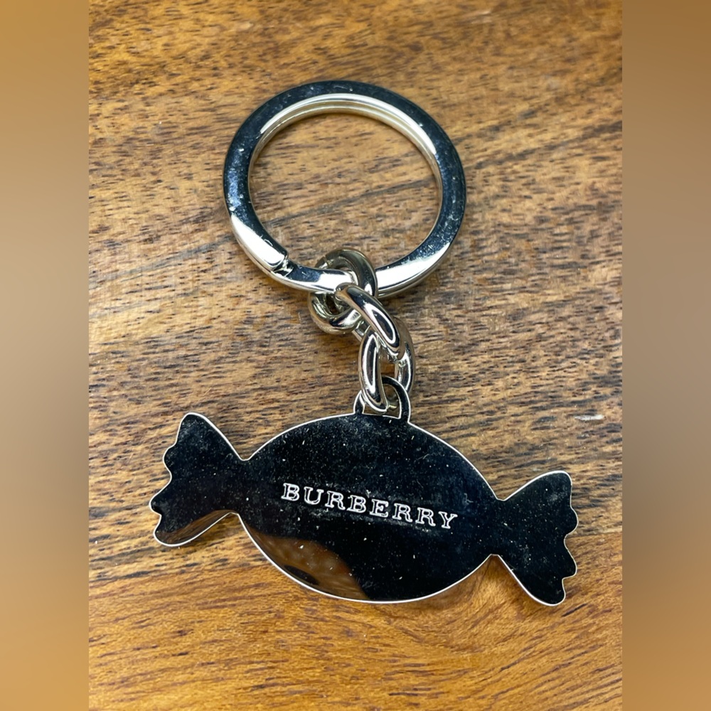 Burberry Plaid Candy Charm Keychain in Beige, White, Black - Picture 3 of 3
